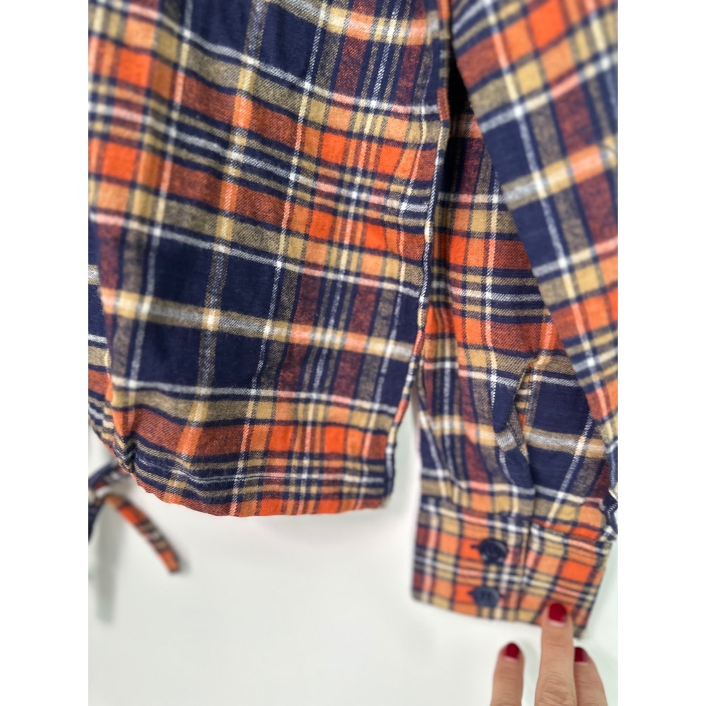 Vintage Kmart Plaid Flannel Shirt Womens 38 NWT 70s Taiwan Tie Waist Western0397 - Picture 5 of 9